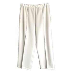Vintage Vera 70s Union White Polyester Knit Pants Slacks Elastic Waist W17-20